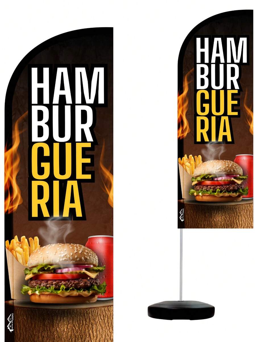 Wind Banner Completo 2,10m Hamburgueria