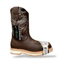 Bota Chata Casco Acero Purepecha Sierra Piel Bovina Nobuck - Camel - Ver 3
