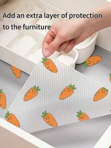 1roll Clear Carrot Drawer Liner,Drawer Pad, Cabinet Waterproof And Moisture-Proof Pad, Kitchen Cabinet Sticker, Special Paper For Countertop, Wardrobe Shoe Cabinet Pad - Carrot - View 1
