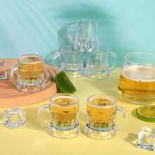 12 Pcs Shot Beer Mug Mini Beer Glasses Small Tasting Glasses Whiskey Juice Cups Birthday BBQ Beer Festival Bachelorette Party Supplies