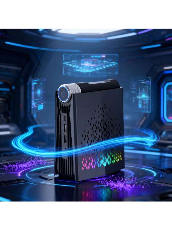 KAMRUI S3A Gaming Mini PC with AMD R7 8845HS  processors, 16+16GB DDR5 RAM, 1TB SSD, Windows 11 gaming computer, RGB lighting control, WiFi 6, and BT5.2