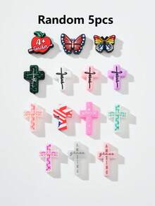 1/5/10pcs Fashionable Cartoon Halloween Cross PVC Soft Rubber DIY Accessories For Beading, Suitable For Family, Couples, Friends Handmade Jewelry Making Pendant, Necklace, Earrings, Keychain, Phone Chain, Decorative Gifts