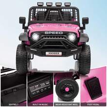Huisuilinss Ride On Truck,12V Kids Electric Car,Ride On Car With Remote Control,Music Player,LED Lights,Ride On Toy For Boys & Girls - Pink - View 9