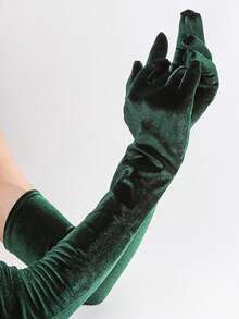 1 Pair Women's Vintage Velvet Long Gloves, Autumn/Winter Warm, Cosplay, Party, Wedding, Formal Event, Ball Accessory Christmas - Multicolor - View 6