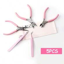 6/5/3/2/1pc Pink Jewelry Pliers, Including 3 DIY Jewelry Pliers,2 Tweezers And 1ring,Can Be Used To Make And Repair Various Jewelry Accessories, A Must-Have Tool For DIY Enthusiasts - Multicolor - View 14