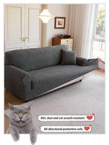 1 Stück Plüsch Jacquard einfarbige Sofabezug für alle Jahreszeiten, Stil rutschfest, schmutzabweisend, haustierfreundlich, Komplettbezug für 1/2/3-Sitzer Sofa