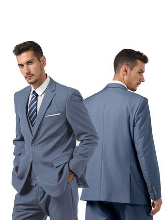 HALLOWEEN Men Suits New Autumn Collection Men Denim Blue Casual Mens Suit Jacket Slim Fit Men's Suit Outfit Notch Lapel Men's Sport Coats & Blazers Formal Suit Concert Graduation Season Size XS-3XL