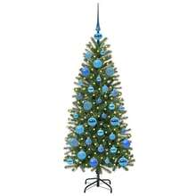 Künstlicher Weihnachtsbaum mit 150 LEDs Grün 120 cm PE und PVC-XY129002