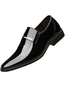 Hombres casuales zapatos de negocios versión coreana de los hombres británicos zapatos de tacón bajo zapatos formales - Negro - Ver 6