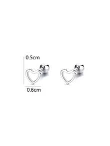 1 Pair Delicate And Unique Hollow Heart Stud Earrings For Women – Screw Back Design Ideal For Cartilage Piercings – Lightweight, Comfortable, And Stylish Jewelry Perfect For Daily Wear, Parties, And Special Occasions - 黃金 - 查看 6