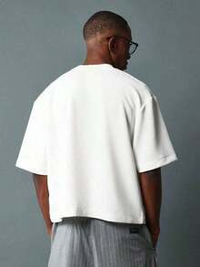 Short-Sleeved Jersey T-Shirt With A Loose, Casual Fit, Cropped Style, Modern And Minimalist Streetwear, An Essential For All Seasons - Comfortable Retro Cotton T-Shirt - K91 - trắng - Xem 3