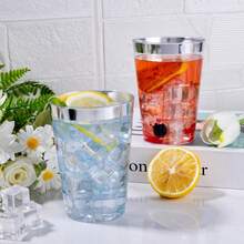 25pcs Transparent Gold Glitter/Gold Rim/Silver Rim Wine Glasses, 12oz Champagne Flutes, Wedding Toasting Glasses, Reusable Party Cups For Picnics, Weddings, Parties, Cocktails And Outdoor Gatherings, Elegant And Easy To Clean, Perfect For New Year And Christmas. Cake Cups Wedding Decor - Birthday Party Decor - Multicolor - View 12