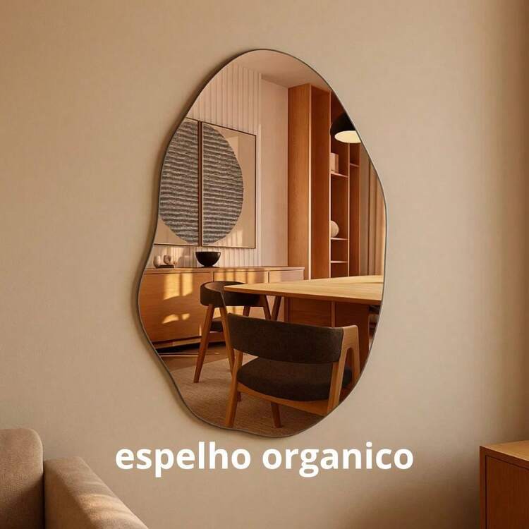 Decorative Organic Mirror With And Without LED, Various Sizes For Living Room, Bedroom, Bathroom, Kitchen - Multicolor - View 4