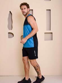 Men's Sublimated Grade Breathable Tank Top For Workout Gym Simple Summer Regular Fit No Halloween - 青碧色 - 查看 6