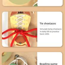 Tablero de actividades de madera multifuncional con circuitos, juguete educativo temprano de aprendizaje manual para niños - Multicolor - Ver 7