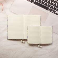 1PC A5/A6 Blue Flower Cloth Book Cover, Planner Case Cover Protective Shell Journal Cover Protector Office Stationery Supplies, Give Away 1pc Transparent Magnifying Lens, Can Be Used As A Bookmark - Single Piece - View 6