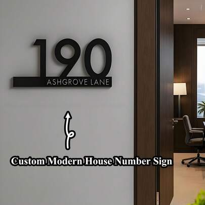 4 Sizes Available! Customized Modern House Number Plate - Black House Number & Address Plate - House Number Sign ,Bachelorette Party Favors