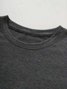 Thanksgiving Animal & Letter Print T-Shirt, Casual Short Sleeve Top For Spring & Summer, Women's Clothing Comfort Tops - Dark Gray 3 - View 5