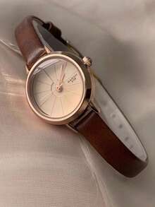 1pc Fashionable Cute Small Dial Minimalist Casual Everyday Versatile Leather Quartz Watch, Suitable For Teenagers And Students, Year-End Promotion, Singles' Day, Birthday Gift - Multicolor - View 8