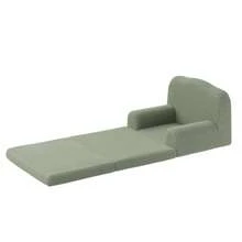 Silla de sofá para niños, con Funda Lavable, diseño de Corona, cómoda Silla de Lectura para niños, sofá Cama Plegable para Sala de Juegos, guardería, niñas y niños, Verde - Verde - Ver 6