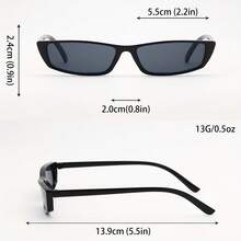 Men's Vintage Black Rectangular Fashion Glasses - Durable PC Frame For Daily Wear, Elegant Design For Activities, Lightweight Glasses - màu đen - Xem 6