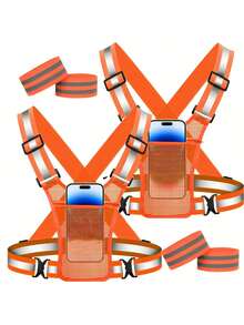 Sports Reflective Vest High Visibility Safety Jacket Suitable For Night Cycling Running Jogging Riding Motorcycle Outdoor Sports Vest With Adjustable Waist / Shoulder - Multicolor - View 3