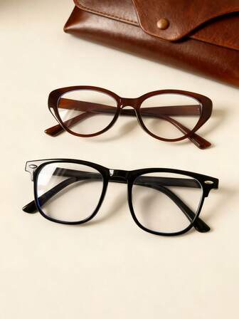 Set de 2 gafas de estilo elegante, gafas de moda multicolor, adecuadas para la vida diaria, salidas, fiestas, viajes, todas las estaciones