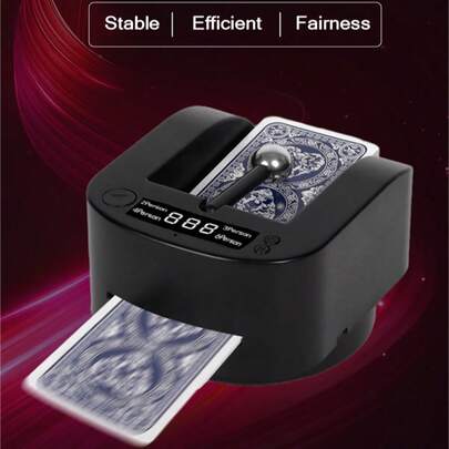 1 Set Automatic Card Dealer, 360° Rotating Card-Flow Modes, USB Rechargeable Playing Card Machine, Low Noise Electric Card Calling, Supports Up To 6 Players, Poker Dispense, Casino Card Shuffler, Club Game Nights, Home Card Games For UNO/Blackjack/Phase 10/Skip-Bo/Rummy/Texas Hold'em/