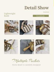 New Fashion Classic Chest Bag Multi-Layer Contrasting Plaid Adjustable Shoulder Strap Crossbody Bag Simple And Stylish Versatile Shoulder Bag Suitable For Work Commuting Daily Out Shopping And Dating., Western Purse For Women,Retro Style, Casual Style, Fashion Style, Versatile, Multi-Pocket, Commuter Bag, Camera Bag, School Style, Teachers' Day Gift, Plaid Wide Strap, Large Capacity, Portable, Lightweight, Women's Bag, Sports Backpack, Leopard Print, Crossbody Bag, Portable, Lightweight, Office, Teacher, College Student, Shoulder Bag, Y2K, Punk,Pumpkin,Autumn,Halloween,Fall,Christmas,Thanksgiving,Festival,Cyber Monday,Holiday,Gift,New Year,Snow,Winter,Warm,End-Of-Year,Party - Nhiều màu - Xem 11