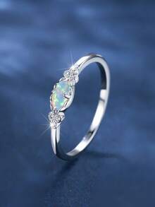 Opal Decor Sterling Silver Ring - Silver - View 17