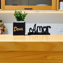 Gratitude Square Black Vase Kit + LOVE Plaque - 黑色 - 查看 7