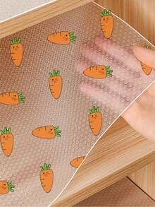 1roll Clear Carrot Drawer Liner,Drawer Pad, Cabinet Waterproof And Moisture-Proof Pad, Kitchen Cabinet Sticker, Special Paper For Countertop, Wardrobe Shoe Cabinet Pad - Carrot - View 6