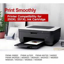 Gagalay Compatible Ink Cartridges Replacement For Canon 250 251 XL PGI-250XL CLI-251XL To Use With PIXMA MX922 MX920 IX6820 MG5520 MG7520 IP8720 MG6620 MG6320 MG7120 (5 Pack),23715263 - Black - View 2