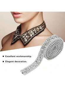 EstiloDiamond Ribbon, Rhinestone Acrílico Diamond Ribbon Sparkle para Accesorios de Ropa Cinturón de Estampación en Caliente Clip para el Cabello Zapato de Decoración(Plata)Versión mejorada - Pago - Ver 3