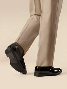 Men's Tuxedo Patent Classic Velvet Loafers Slip On Shoes For Wedding Party Shoes - 黑色 - 查看 8