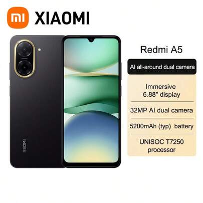 Xiaomi Redmi A5 Smartphone, 6.5-Zoll-HD+-Display, 5000-mAh-Akku, Android 13 Go Edition, Dual-SIM (Ladegerät nicht enthalten)