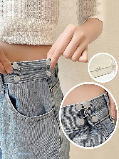 High Quality Metal Adjustable Waist Cincher Clips, Suitable For Jeans, Skirts, Pants, Collars, Unisex, , Quick Adjustment Without Tools, Anti-Slip Brooch, Fashionable Detachable Pant Clips, Travel Essential, Bag Accessory