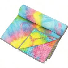 DZHJKIO Toallas de Yoga, Toalla de Yoga Caliente Antideslizante, Textura gofral, Absorbente de Microfibra sin Olor, tamao estndar 61x 182, para Yoga Caliente, Bikram, Pilates - Rosa, azul y amarillo - Ver 6