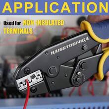Crimping Heat Shrink Connectors - AWG 22 - 10 Ratchet Wire Terminal Crimper - Ratcheting Crimper Tools - Available Insulated Nylon Connectors And Electrical Wire Connectors - 8327 - 適用於非絕緣開口端子 - 查看 7