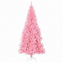 Weihnachtsbaum mit 300 s mit Ständer Rosa 180 cm PVC