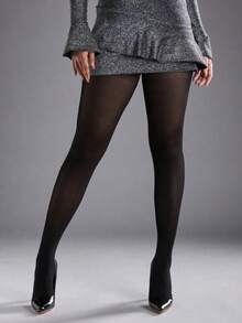1pc Women Plus Size Skin-Friendly Sexy Silky Black Stockings - Màu Đỏ Sâu - Xem 7