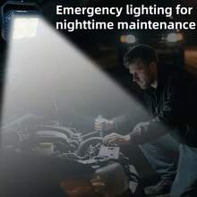 1/2pcs Multi-Function Solar Camping Light, 96 LED Portable Lamp With Side Spotlight, 4 Lighting Modes, 2*1200mAh Lithium-Ion Battery For All-Night Illumination, Digital Display Battery Level, USB Or Solar Charging, Suitable For Outdoor, Camping, Emergency, Expedition, Hiking