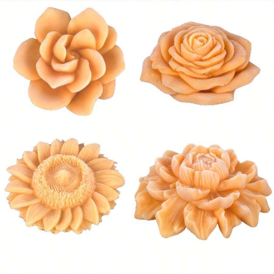 1pc Silicone Mold For Floating Lotus Flower Candle Making, Handcraft Decoration - White - View 1