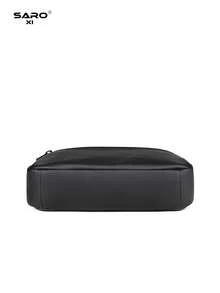 男士时尚休闲斜挎包，大容量青年街头风单肩包，新款情人节礼品袋 - 黑色 - 查看 10