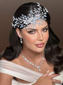 1pc Shiny Bridal Headband, Wedding Party Celebration Ball Accessory For Women, Suitable For Autumn/Winter, Halloween, Holidays