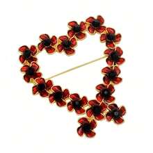 Strass-Kristall-Diamant-Mohn-Blumen-Brosche, Anstecknadel für den Remembrance Day in Großbritannien, Weihnachtsgeschenk