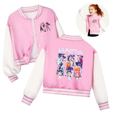 NetHong Kids K.Pop Demon Hunters Jacket Sweatshirt Tops Trousers Casual Baseball Jacket