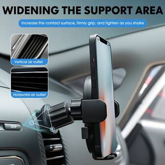  Carsun Car Phone Holder Mount, Upgraded Adjustable Horizontally And Stable And Non-Detachable Phone Holder Car Dashboard Air Vent Phone Holder With All Phones Car Car Compatible With IPhone, Android Phone, Gift For Birthday, Family, Friends, For Summer Bathroom Kitchen Gifts Birthday Phone Stand Phone Accessories Strong Load-Bearing