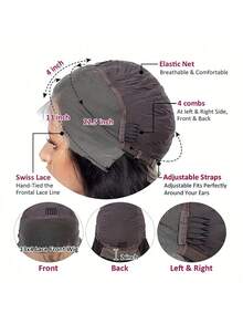 42 Inch 250% Density Wear And Go Glueless Wigs Human Hair Pre Plucked Pre Cut 13x4 HD Lace Wigs Body Wave Lace Front Wigs Human Hair For Women 250% Density Natural Black