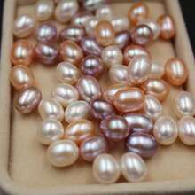 2 Pieces Of 6-7mm Freshwater Strong Light Droplet Pearl Half Hole DIY Jewelry, Suitable For Handmade Materials